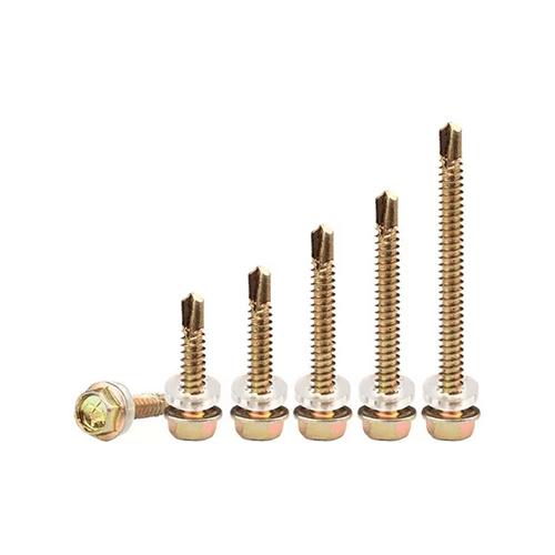 Hex head self-drilling screws used in building structures and solar panel assembly
