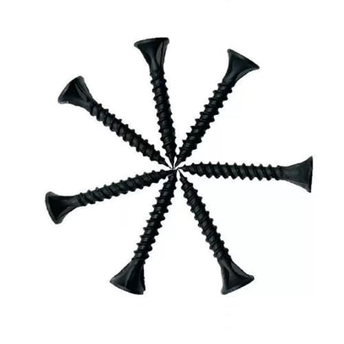Black phosphate drywall screw with bugle head and sharp point – high strength steel