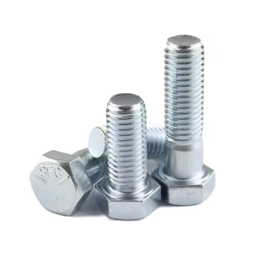 Zinc-plated Grade 5 hex bolt securing industrial machinery components